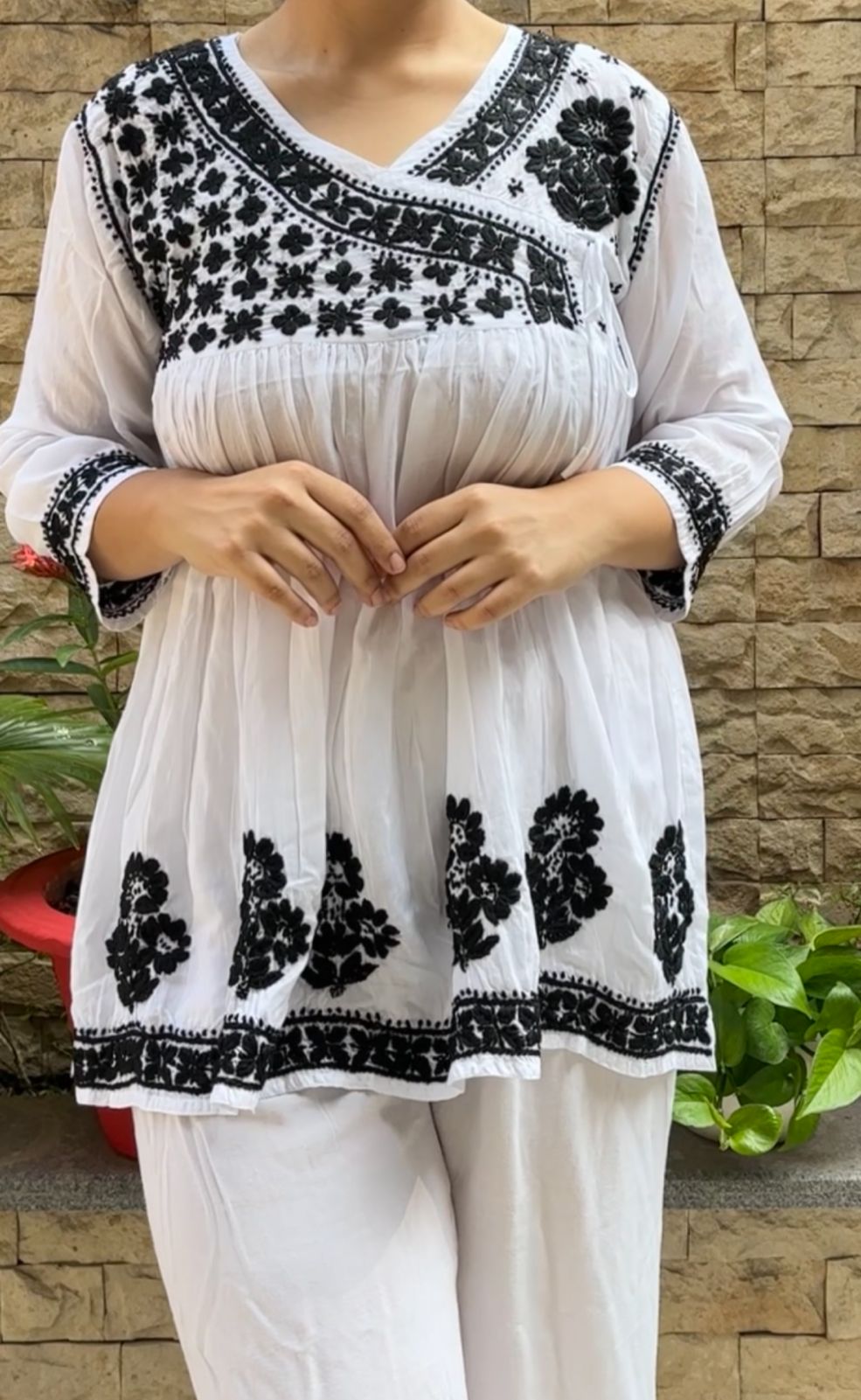Angrakha tops Avadh Chikan