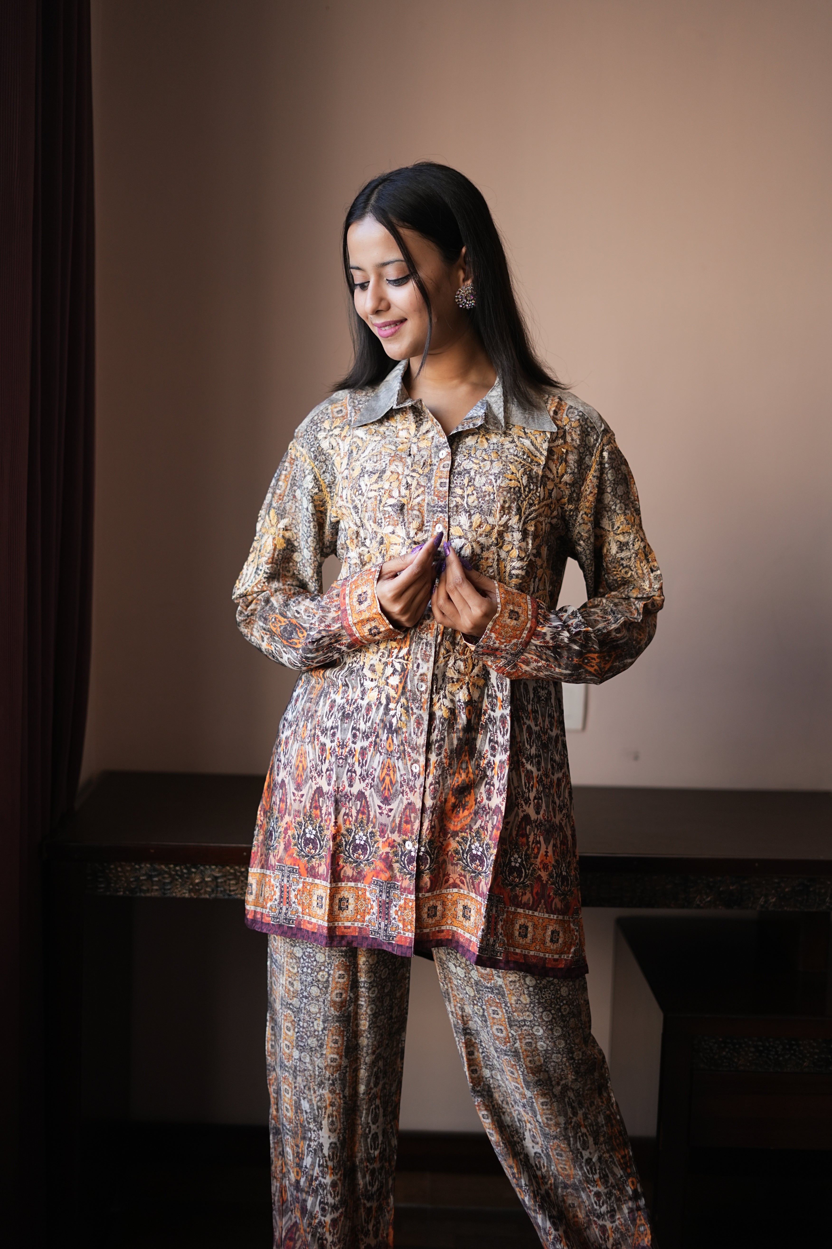 Printed Crepe Co-ord Set