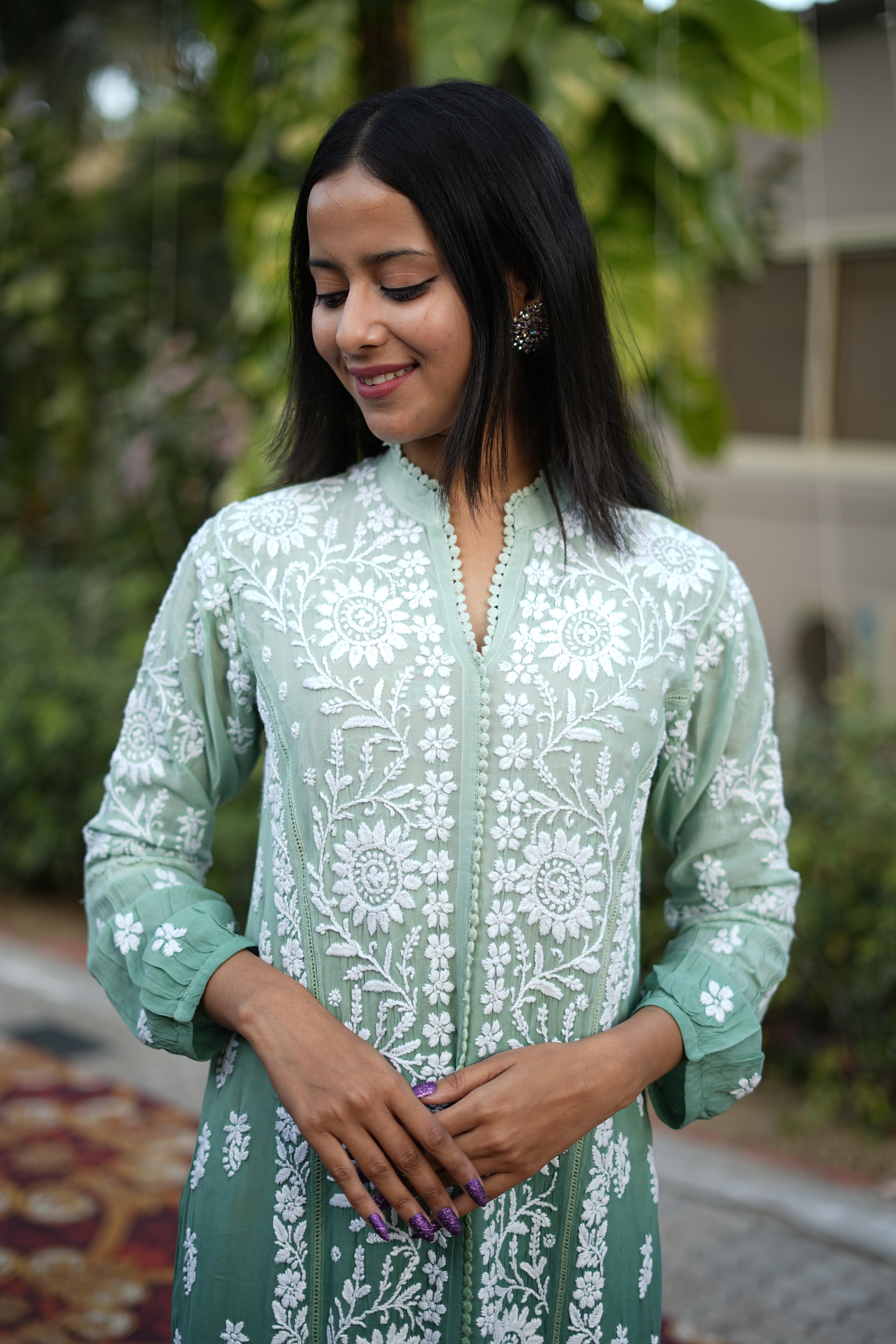 Muslin Long Pom Pom Dress