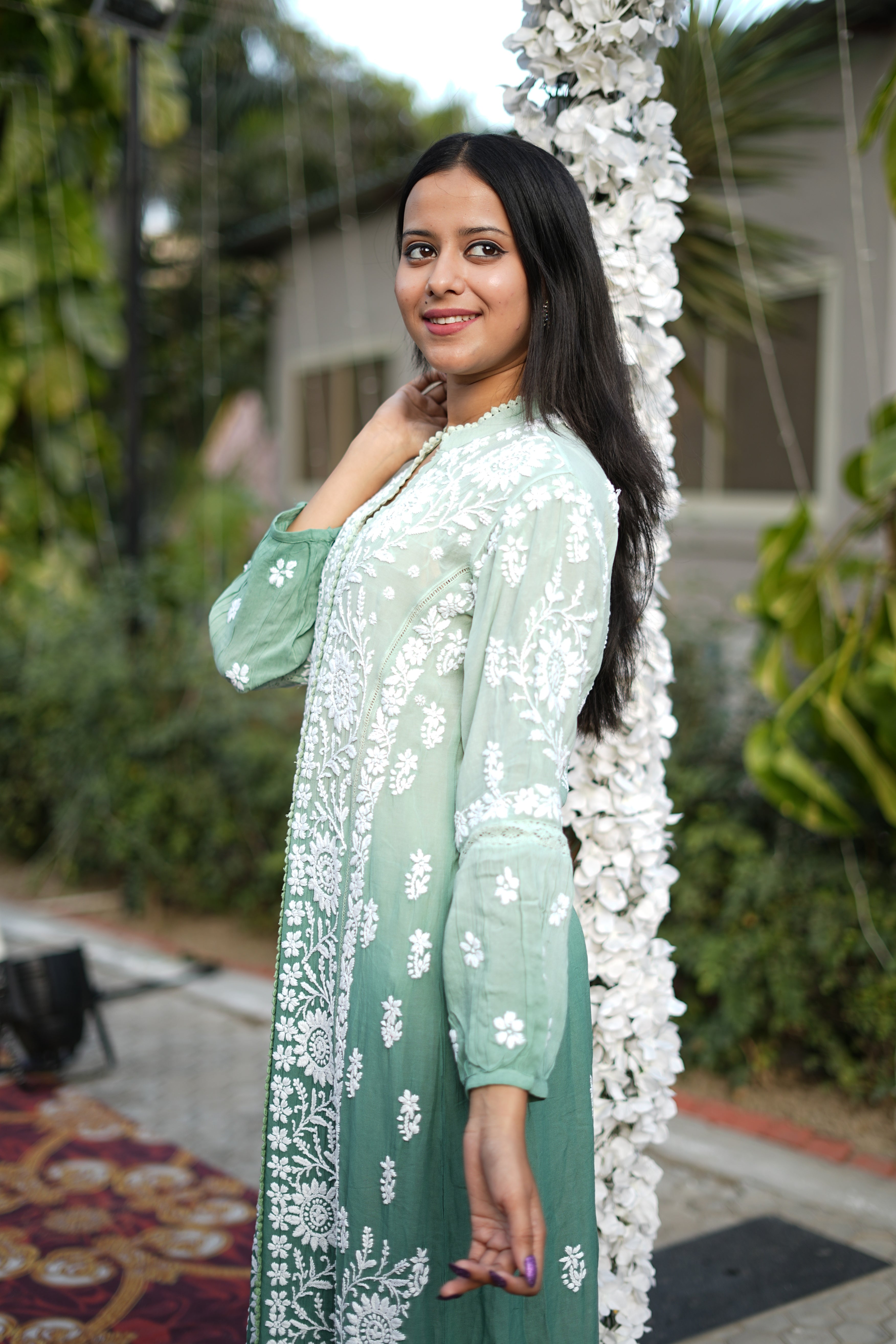 Muslin Long Pom Pom Dress
