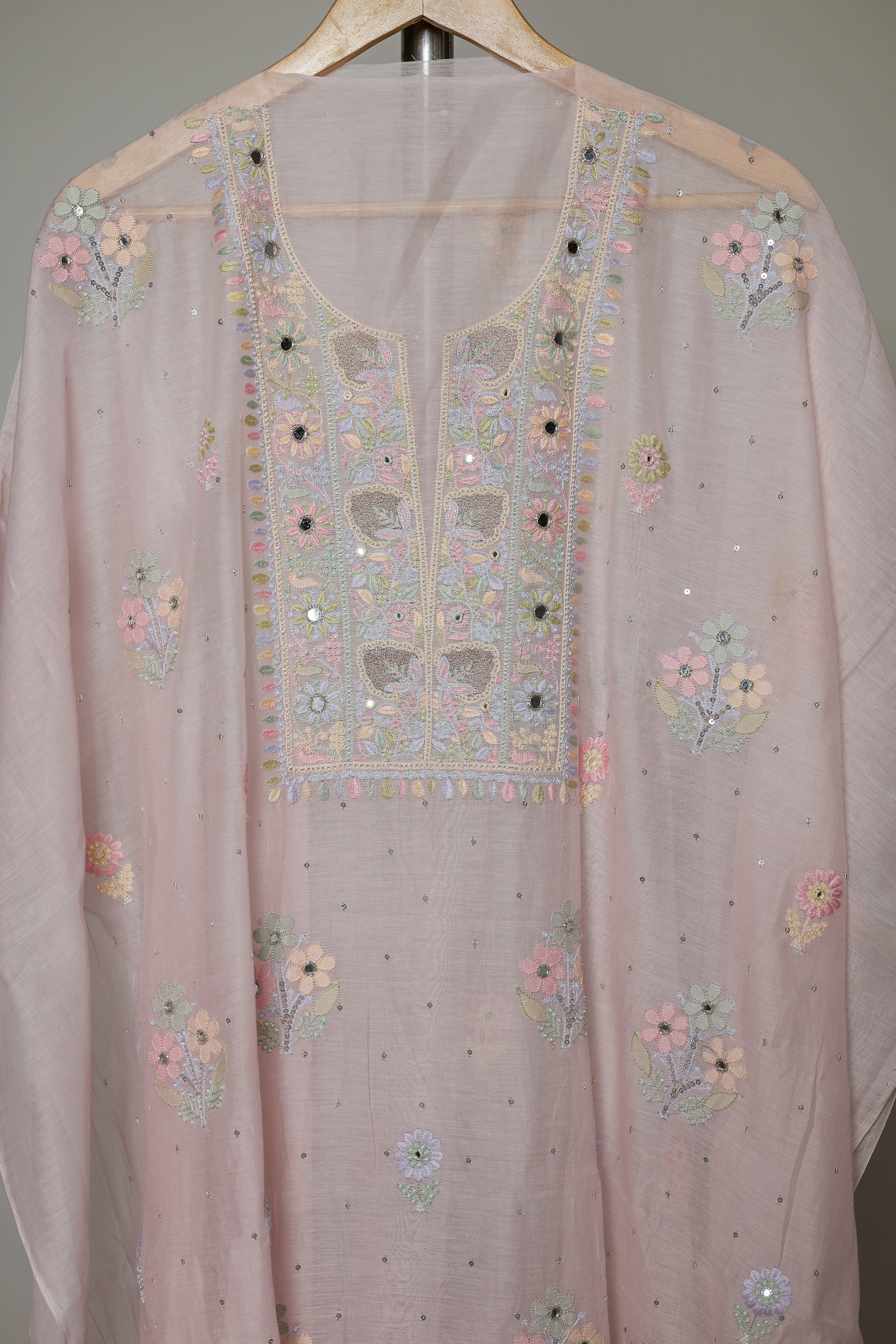 Mul Chanderi Kurta with pure organza Suit Set