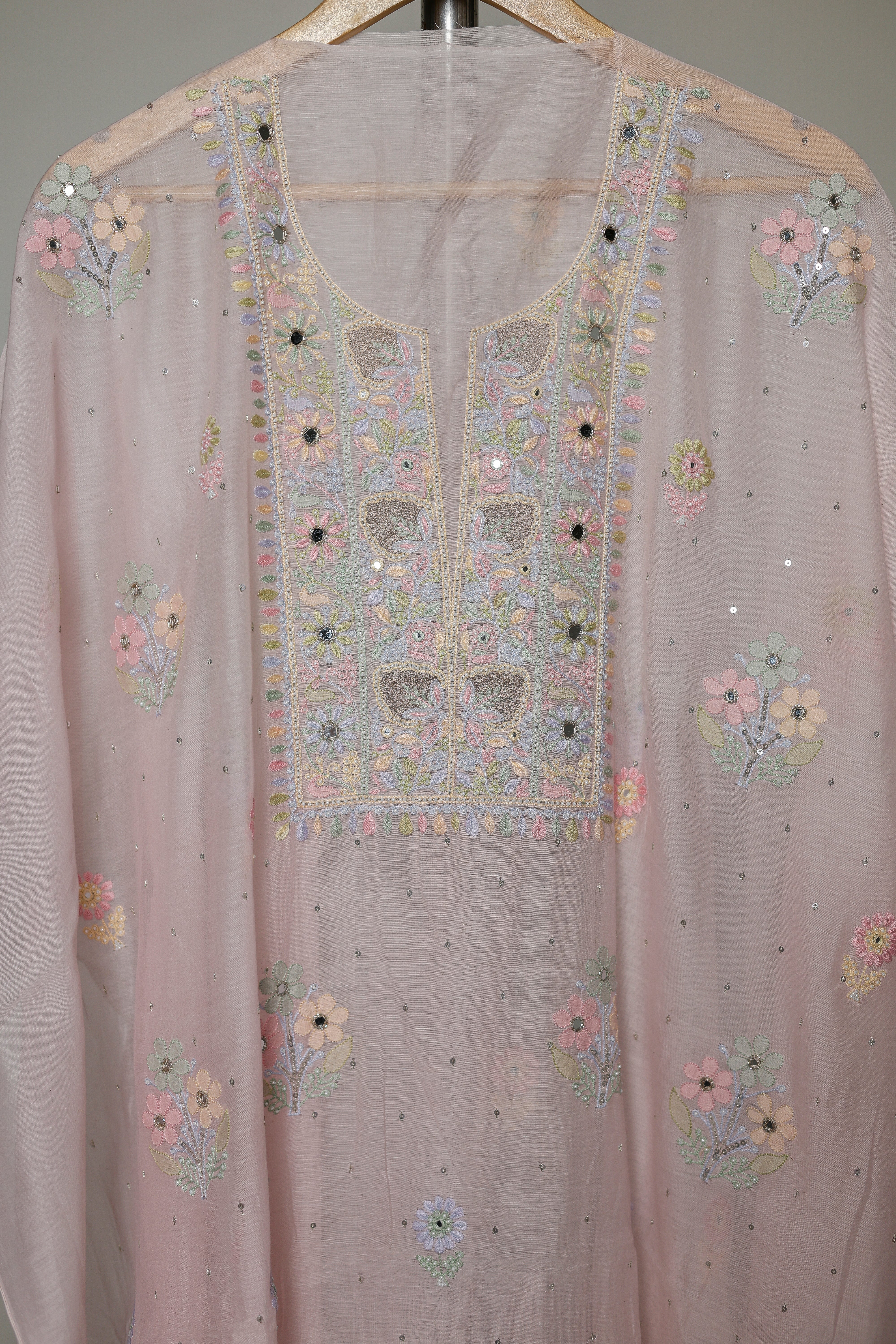 Mul Chanderi Kurta with pure organza Suit Set