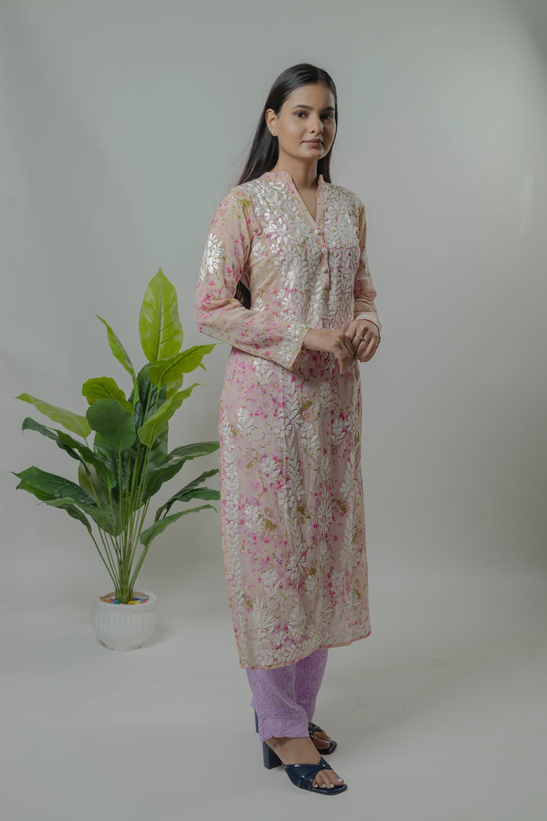 Mul Mul Printed Long Kurti