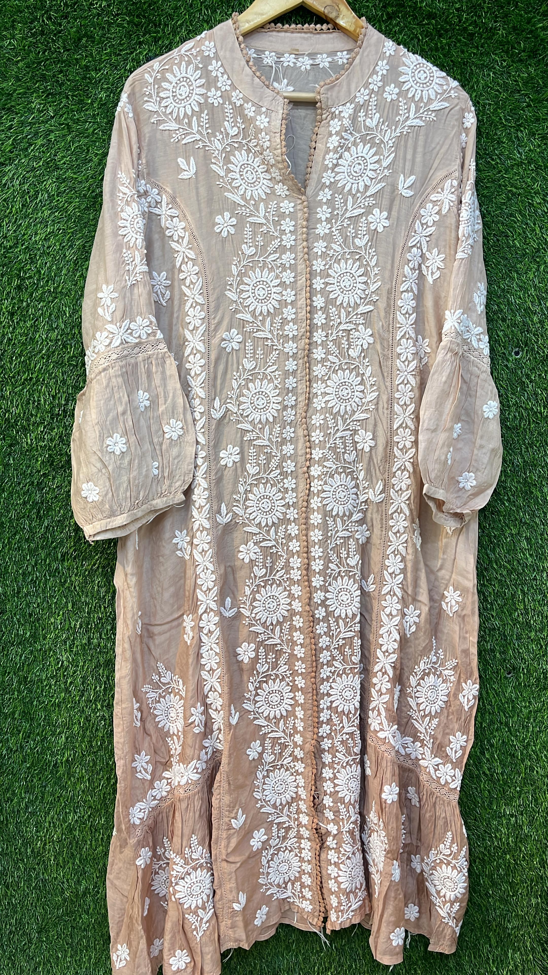Muslin Long Pom Pom Dress