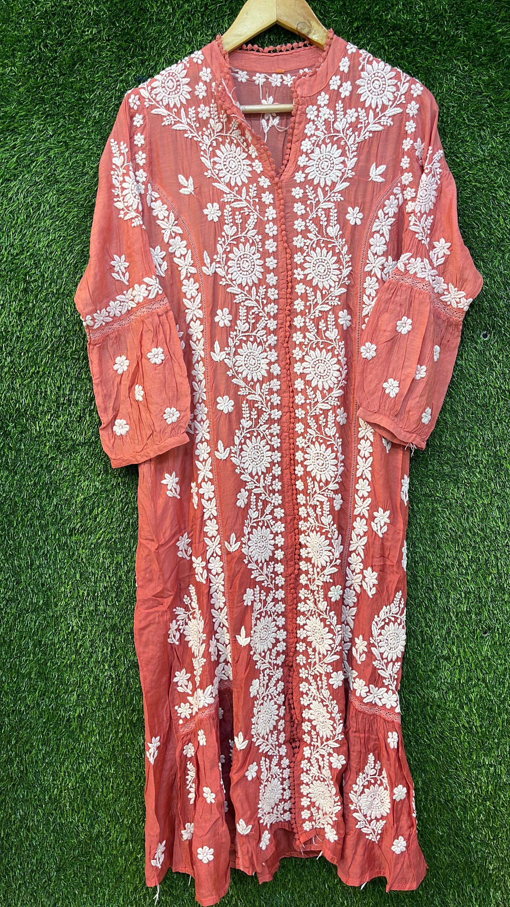 Muslin Long Pom Pom Dress