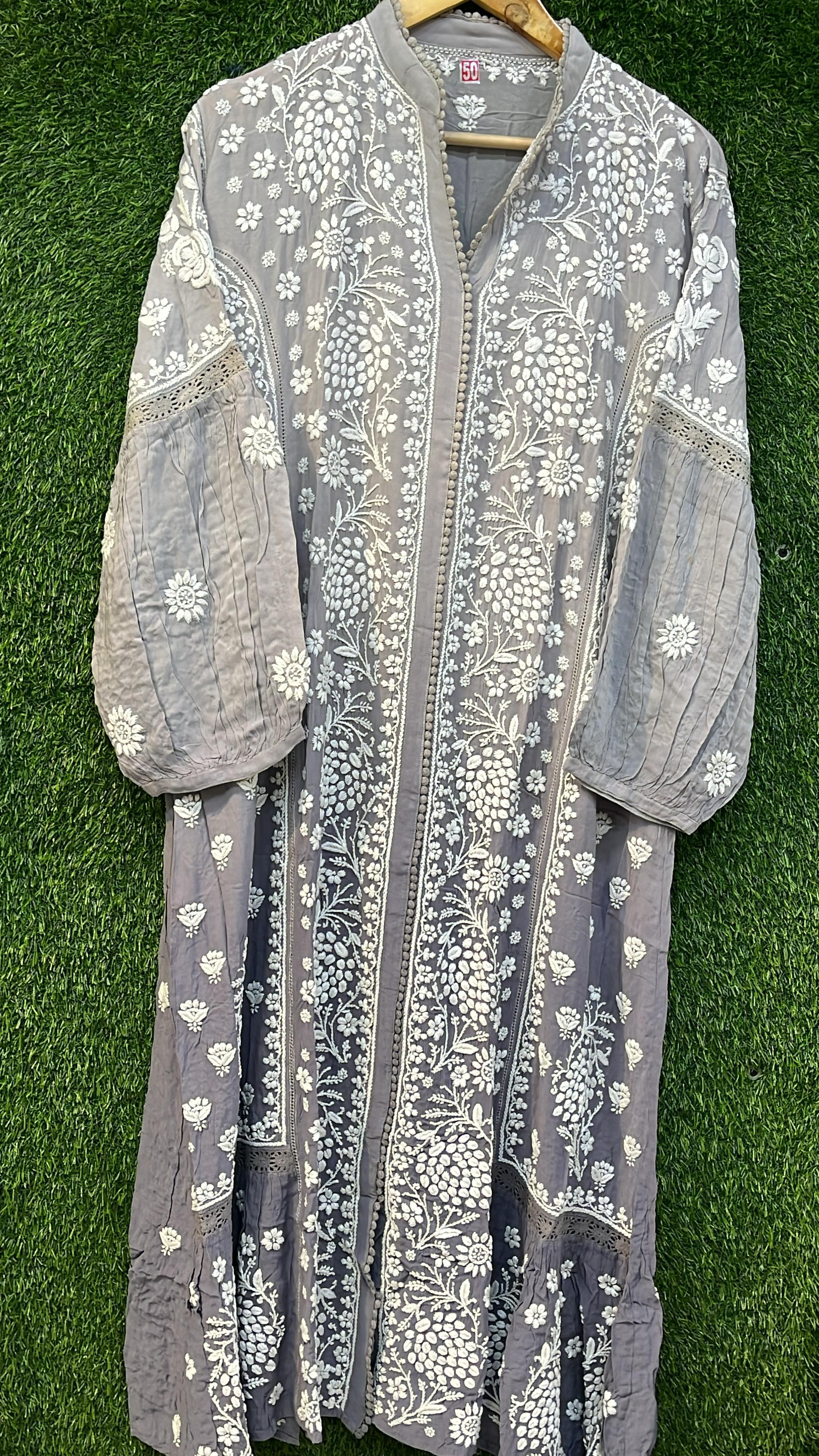 Muslin Long Pom Pom Dress
