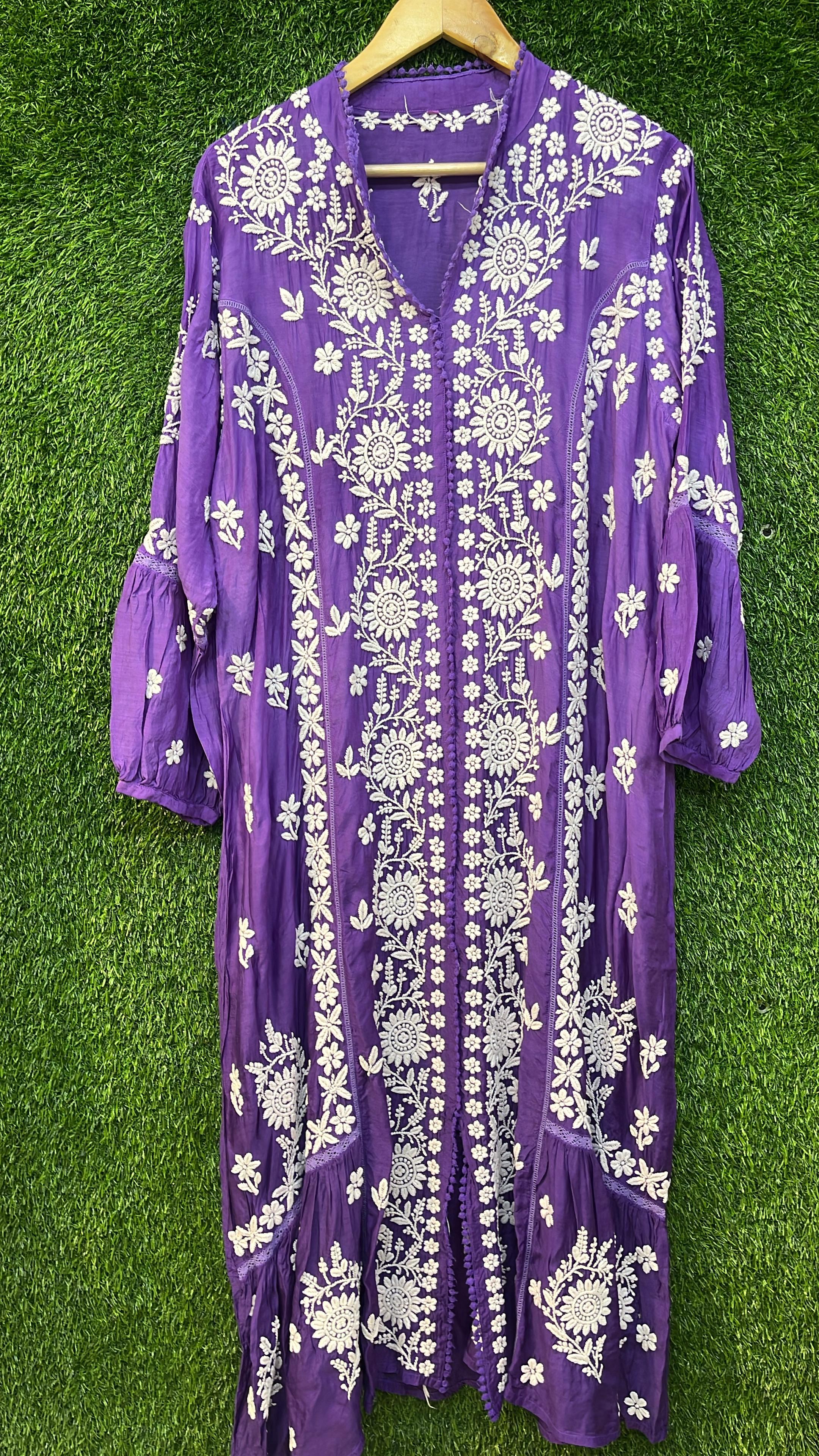 Muslin Long Pom Pom Dress
