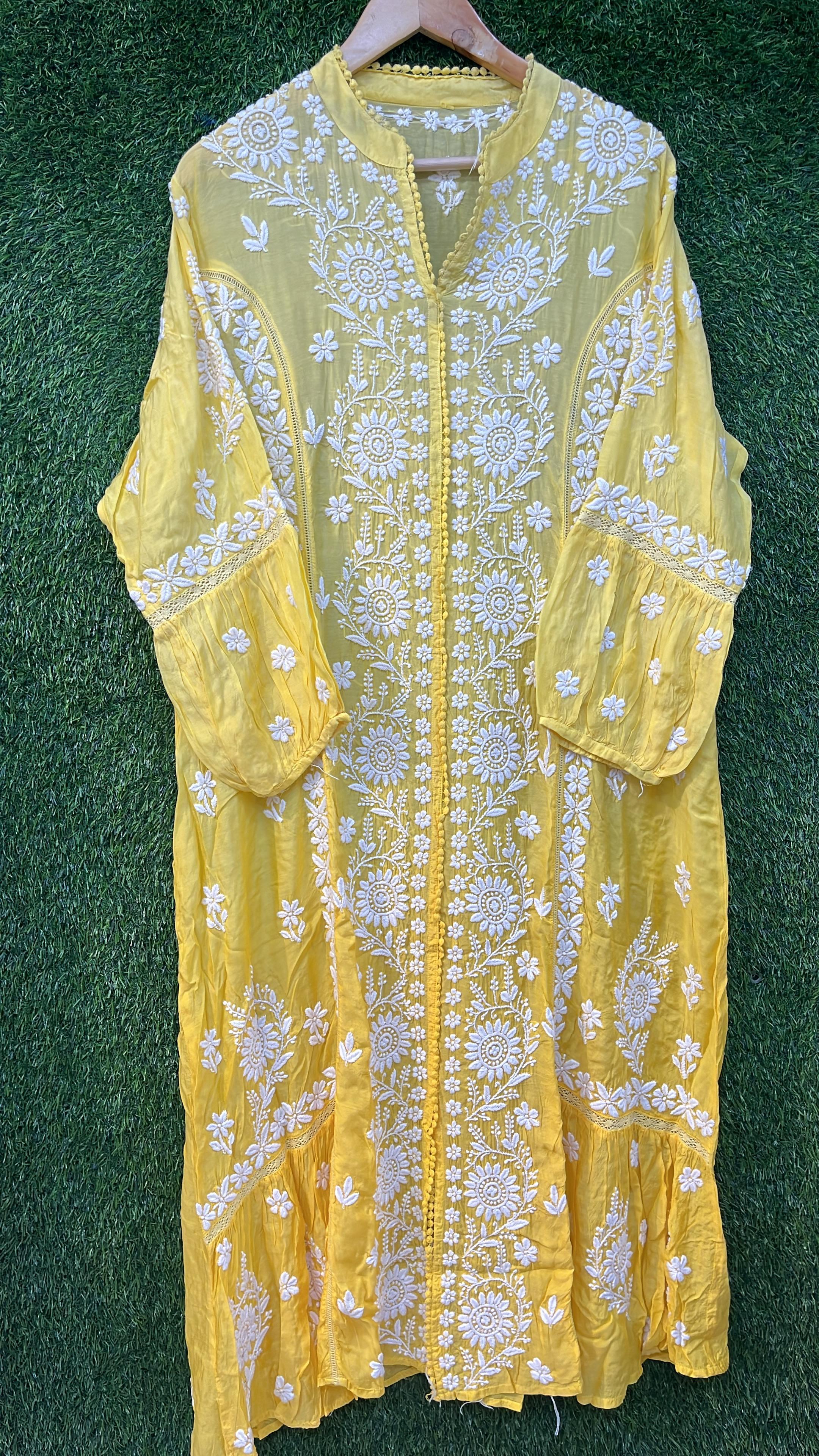 Muslin Long Pom Pom Dress