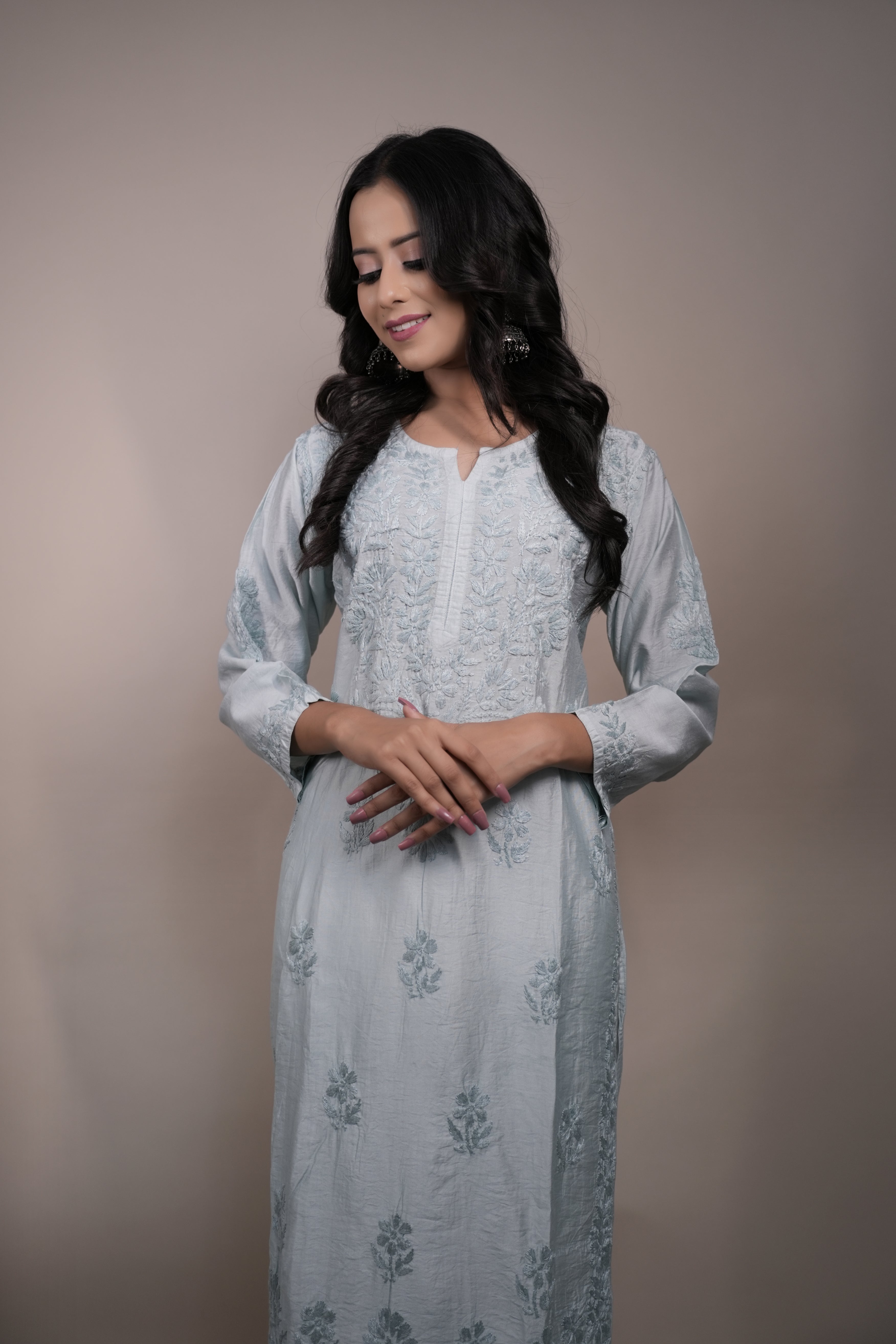 Cotton Chanderi Long Kurti
