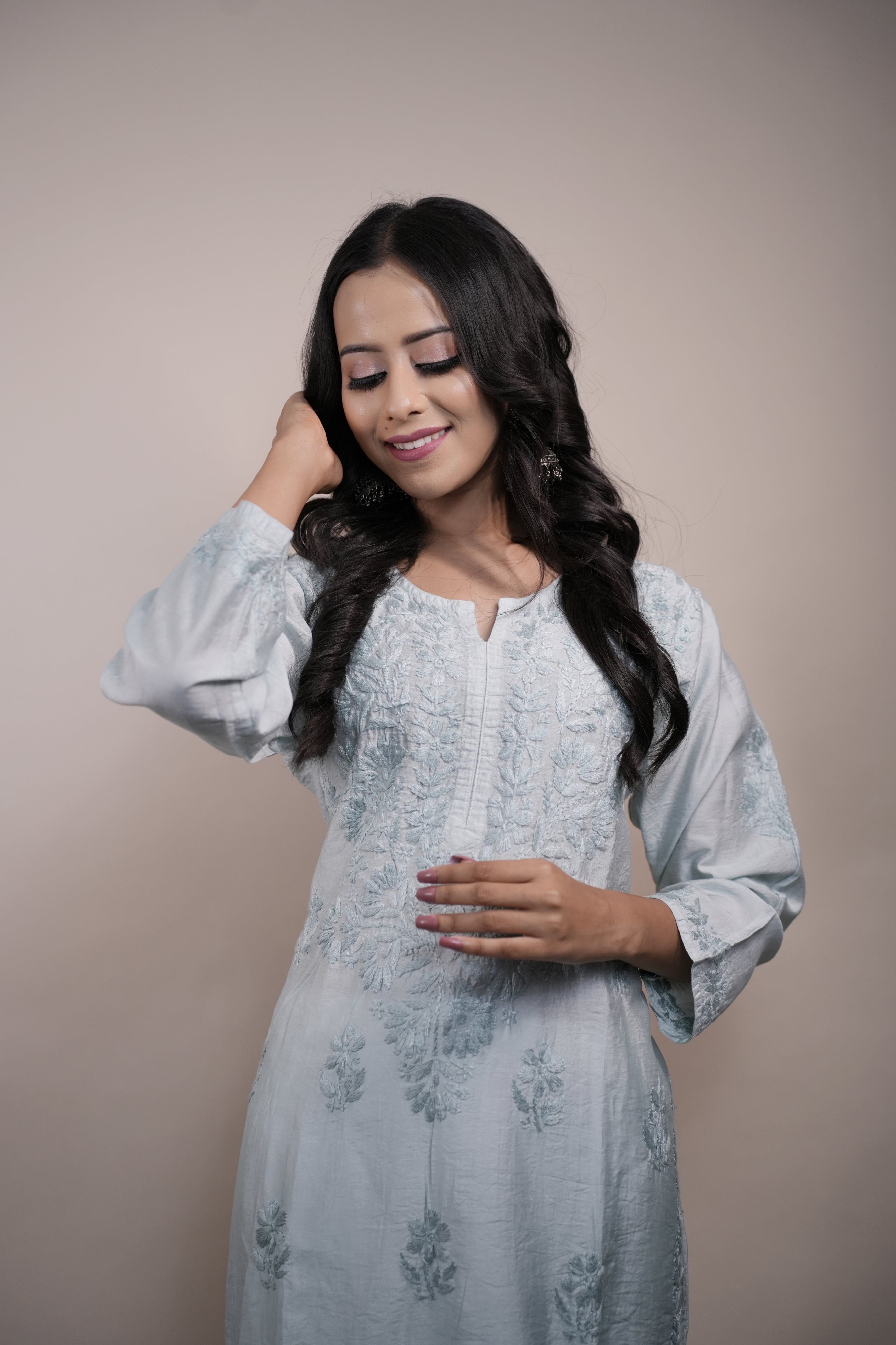 Cotton Chanderi Long Kurti