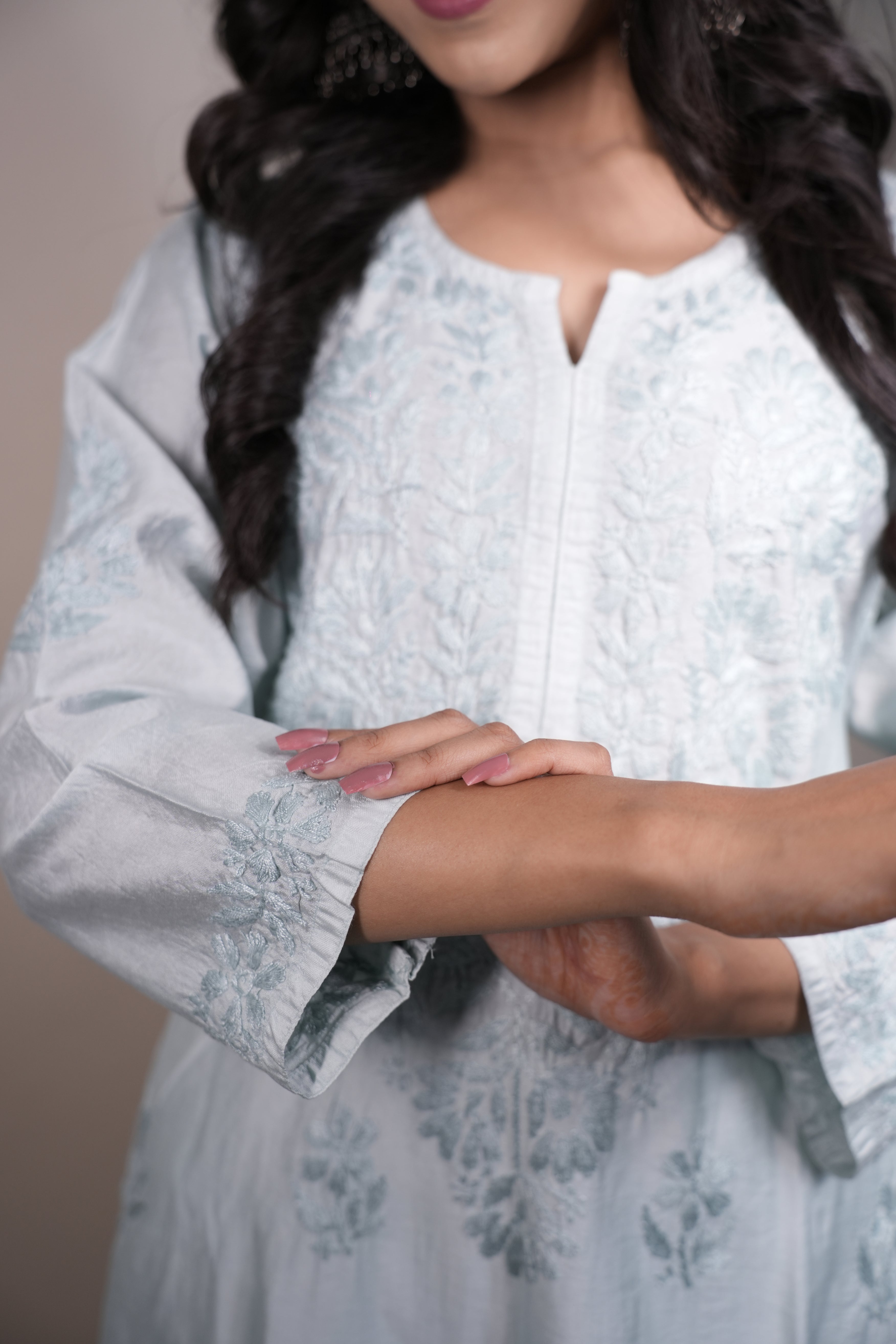 Cotton Chanderi Long Kurti
