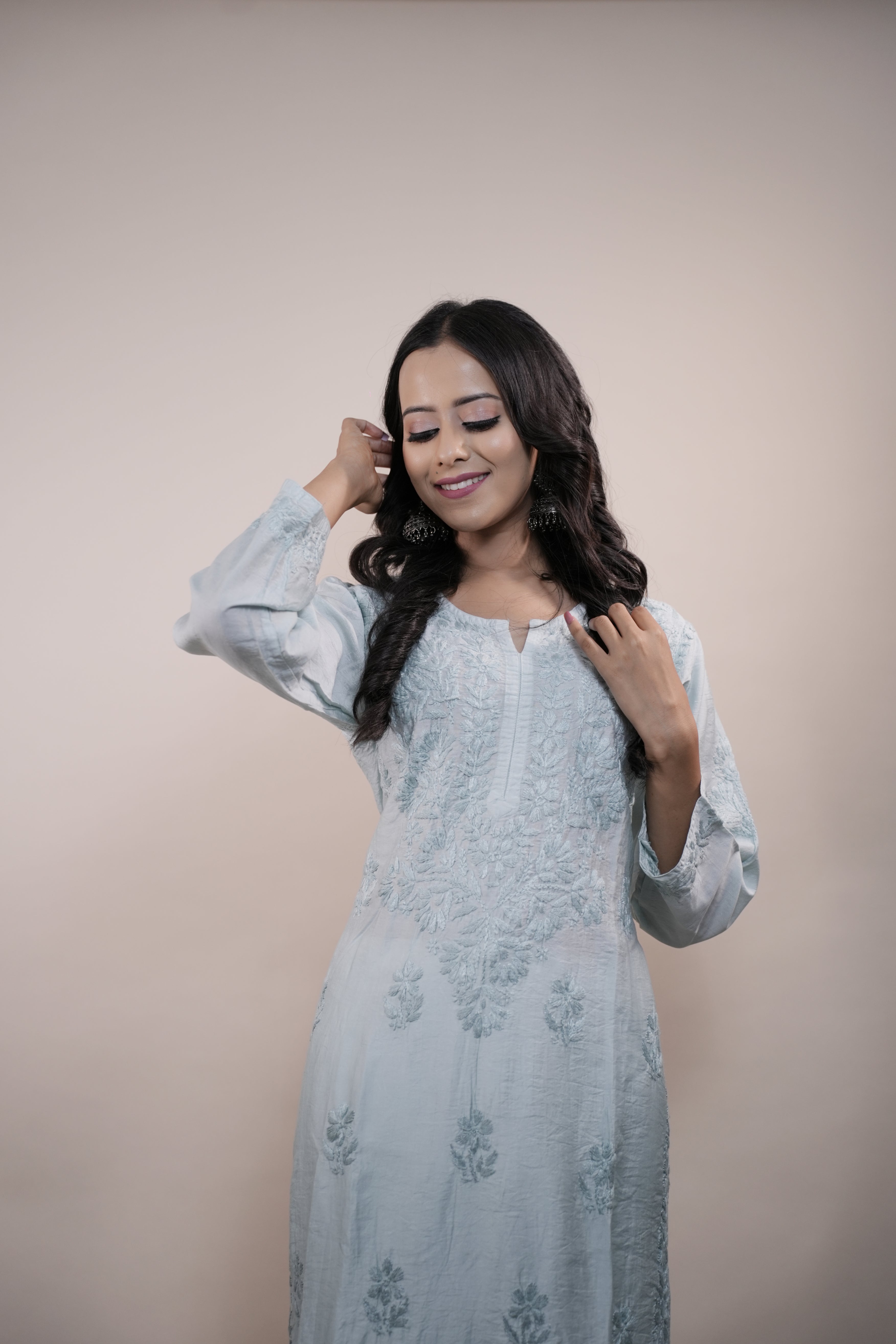 Cotton Chanderi Long Kurti