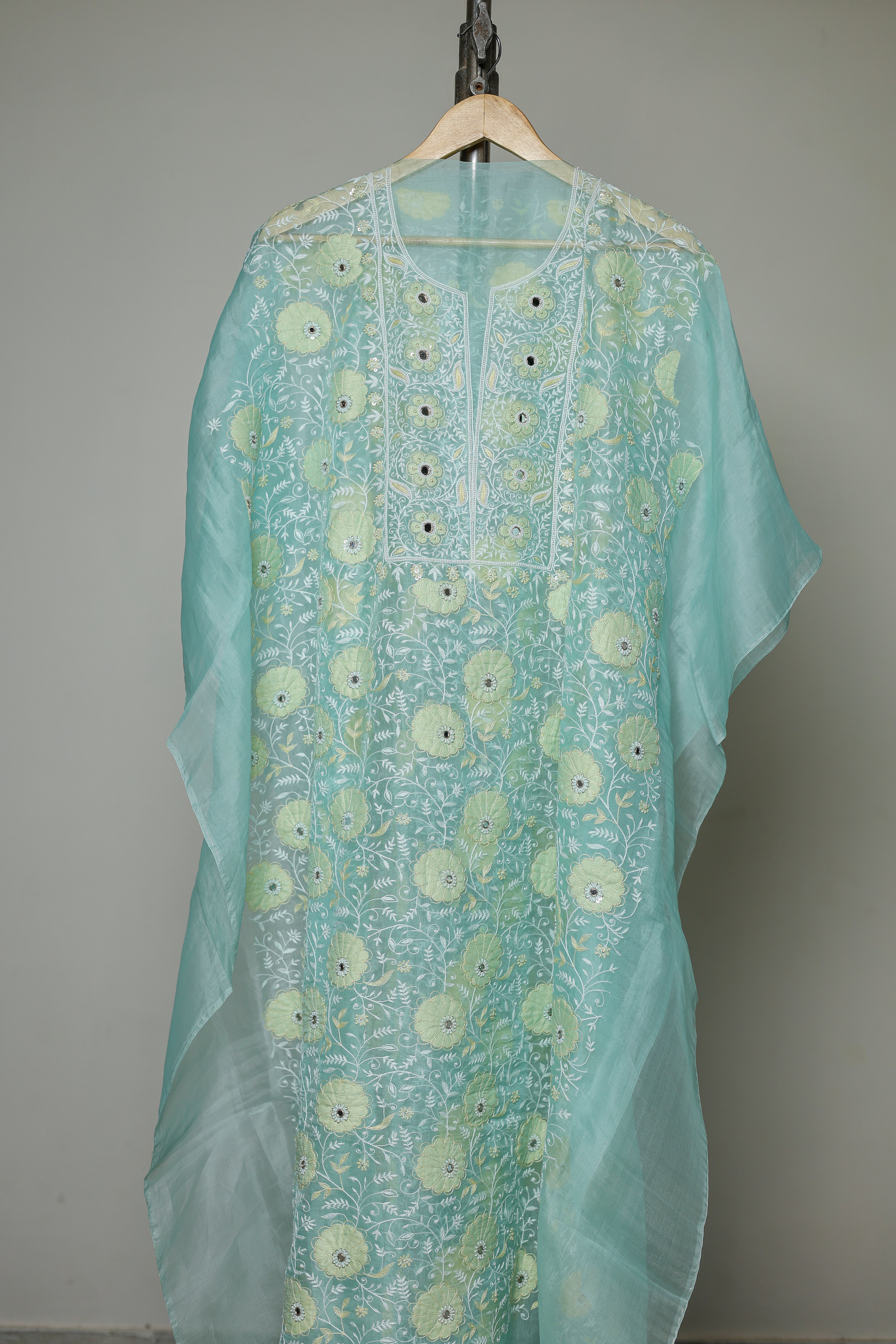 Pure Organza Front and Back Full Jaal Suit Set