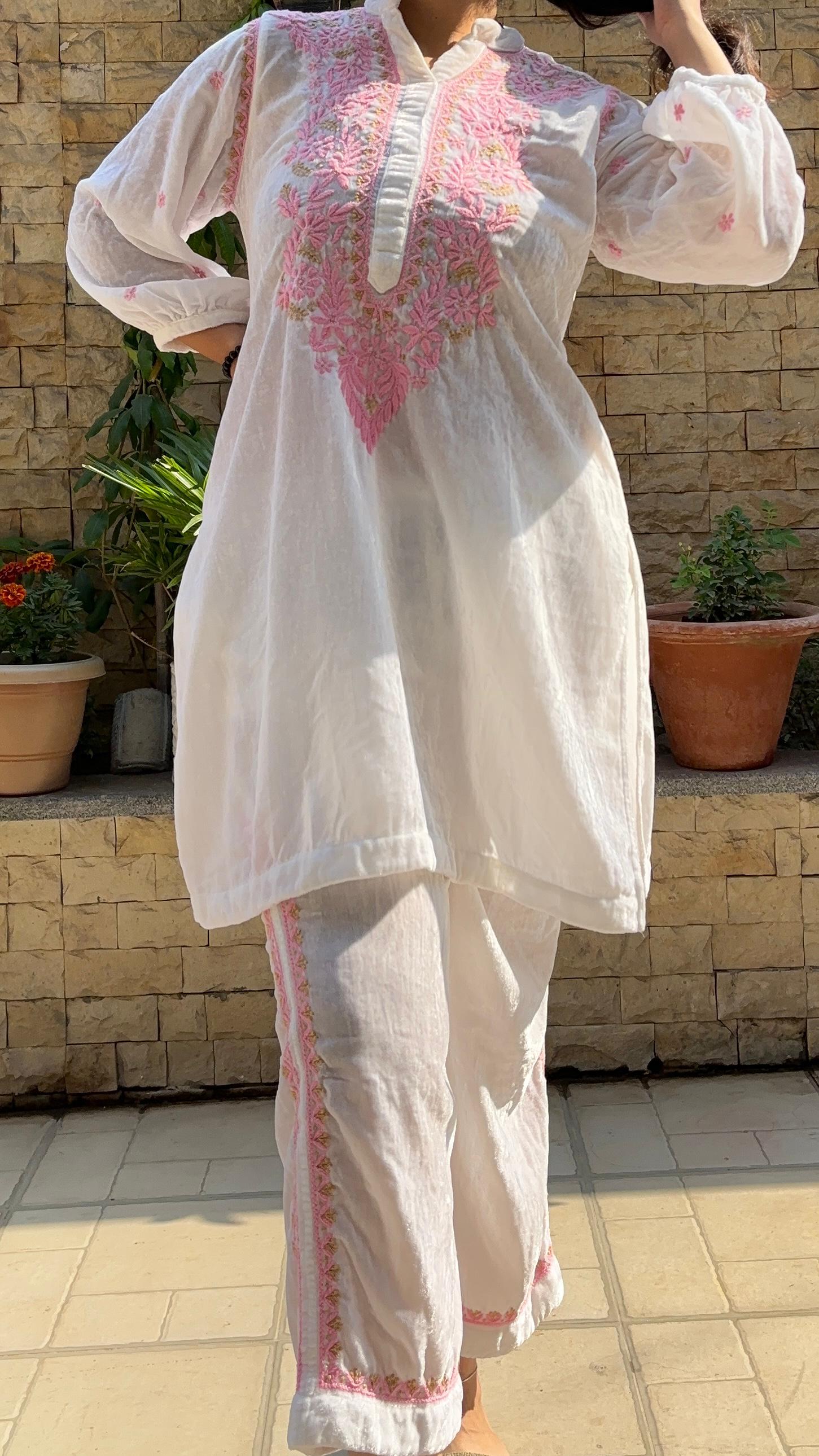 Pure Velvet Chikankari Co-ord Set